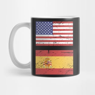 United States Flag & Spain Flag Mug